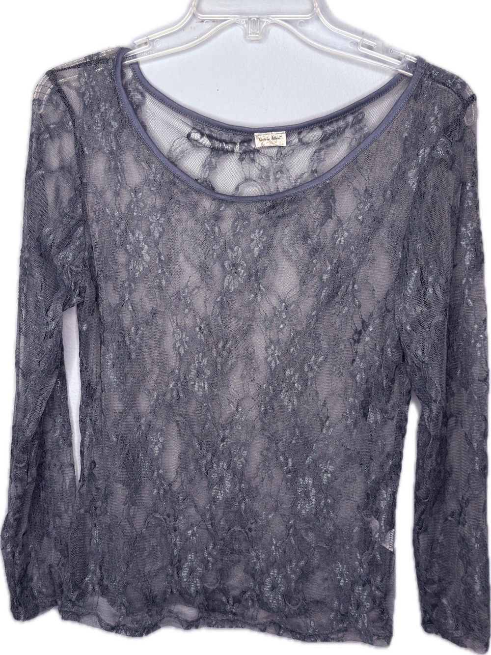 Carrie Allen Gray Lace Top